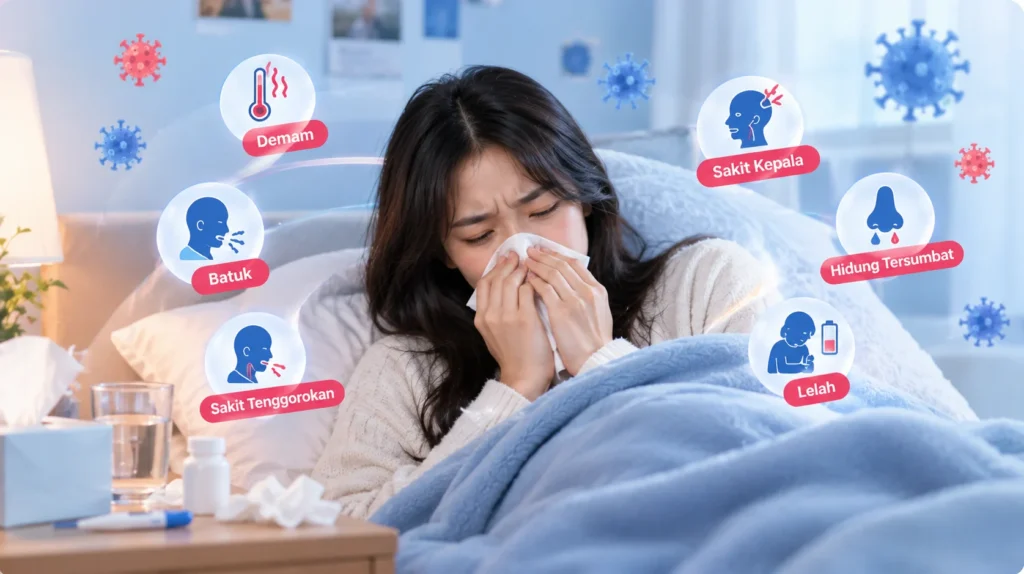 Perbedaan gejala influenza A dan pilek biasa (common cold)